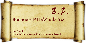 Berauer Piládész névjegykártya